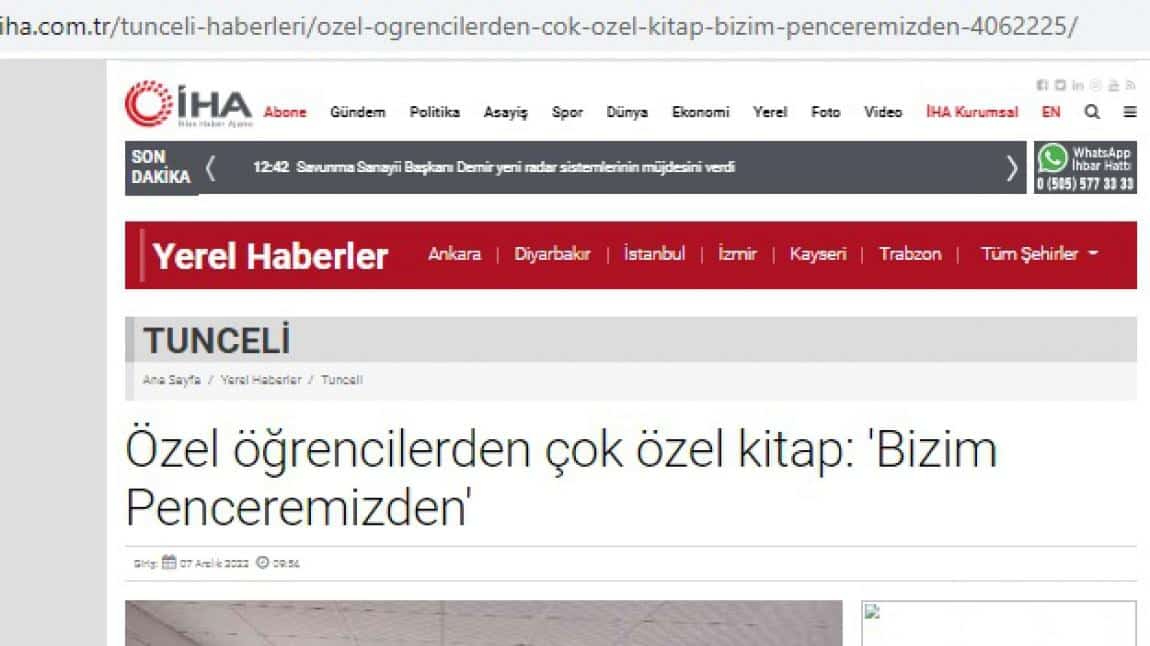 İHA HABER'DE ÇIKAN KİTAP HABERİMİZ